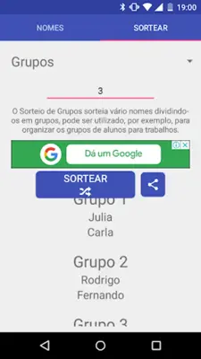 Sorteador de Nomes android App screenshot 0