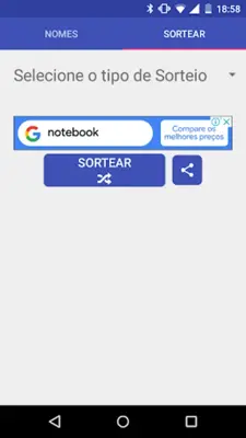 Sorteador de Nomes android App screenshot 3