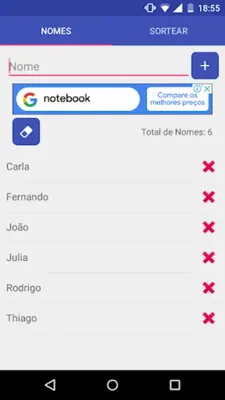 Sorteador de Nomes android App screenshot 4